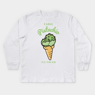 I Love Pistachio Ice Cream Kids Long Sleeve T-Shirt